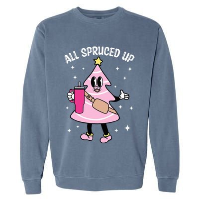 All Spruced Up Bougie Christmas Tree Boujee Xmas Christmas Garment-Dyed Sweatshirt