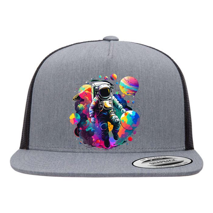 Astronaut Spaceman Universe Planets Galaxy Flat Bill Trucker Hat