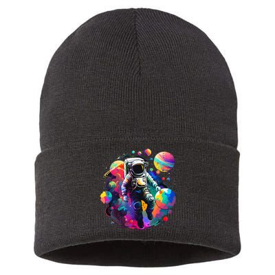 Astronaut Spaceman Universe Planets Galaxy Sustainable Knit Beanie