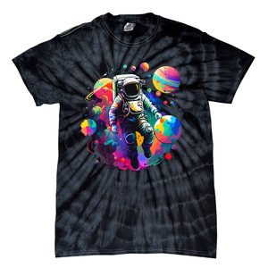 Astronaut Spaceman Universe Planets Galaxy Tie-Dye T-Shirt