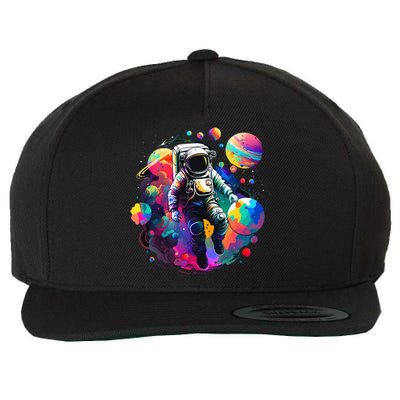 Astronaut Spaceman Universe Planets Galaxy Wool Snapback Cap