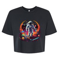 Astronaut Spaceman Universe Planets Galaxy Bella+Canvas Jersey Crop Tee