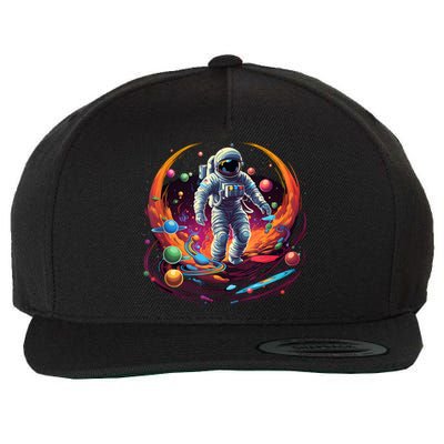 Astronaut Spaceman Universe Planets Galaxy Wool Snapback Cap