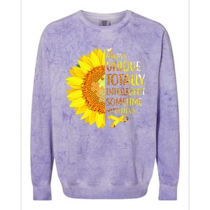 Autism Sunflower Unique Totally Intelligent Mysterious Colorblast Crewneck Sweatshirt