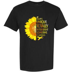 Autism Sunflower Unique Totally Intelligent Mysterious Garment-Dyed Heavyweight T-Shirt