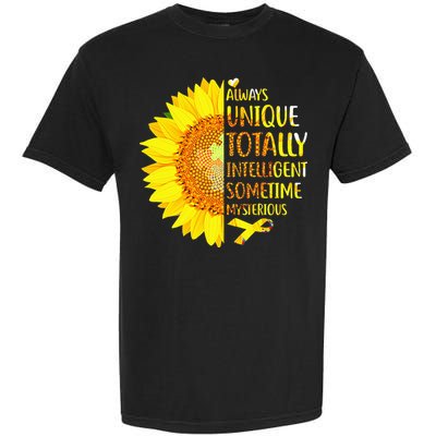 Autism Sunflower Unique Totally Intelligent Mysterious Garment-Dyed Heavyweight T-Shirt