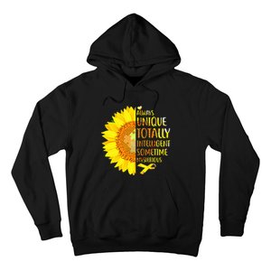 Autism Sunflower Unique Totally Intelligent Mysterious Hoodie