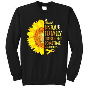 Autism Sunflower Unique Totally Intelligent Mysterious Sweatshirt