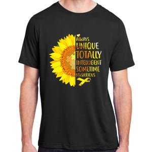 Autism Sunflower Unique Totally Intelligent Mysterious Adult ChromaSoft Performance T-Shirt