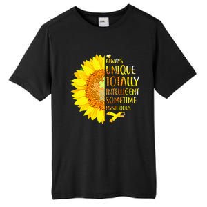 Autism Sunflower Unique Totally Intelligent Mysterious Tall Fusion ChromaSoft Performance T-Shirt