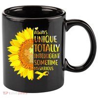 Autism Sunflower Unique Totally Intelligent Mysterious 11oz C Handle Ceramic Mug