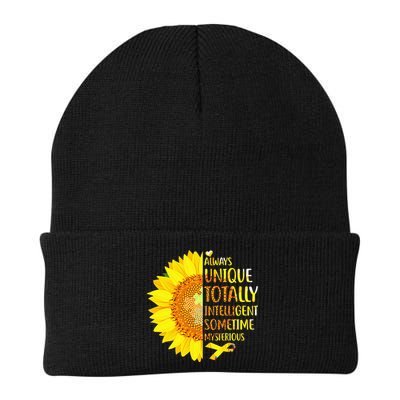 Autism Sunflower Unique Totally Intelligent Mysterious Beanie
