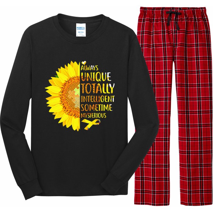 Autism Sunflower Unique Totally Intelligent Mysterious Long Sleeve Pajama Set