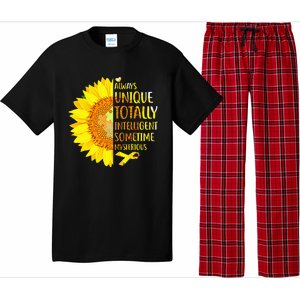 Autism Sunflower Unique Totally Intelligent Mysterious Pajama Set