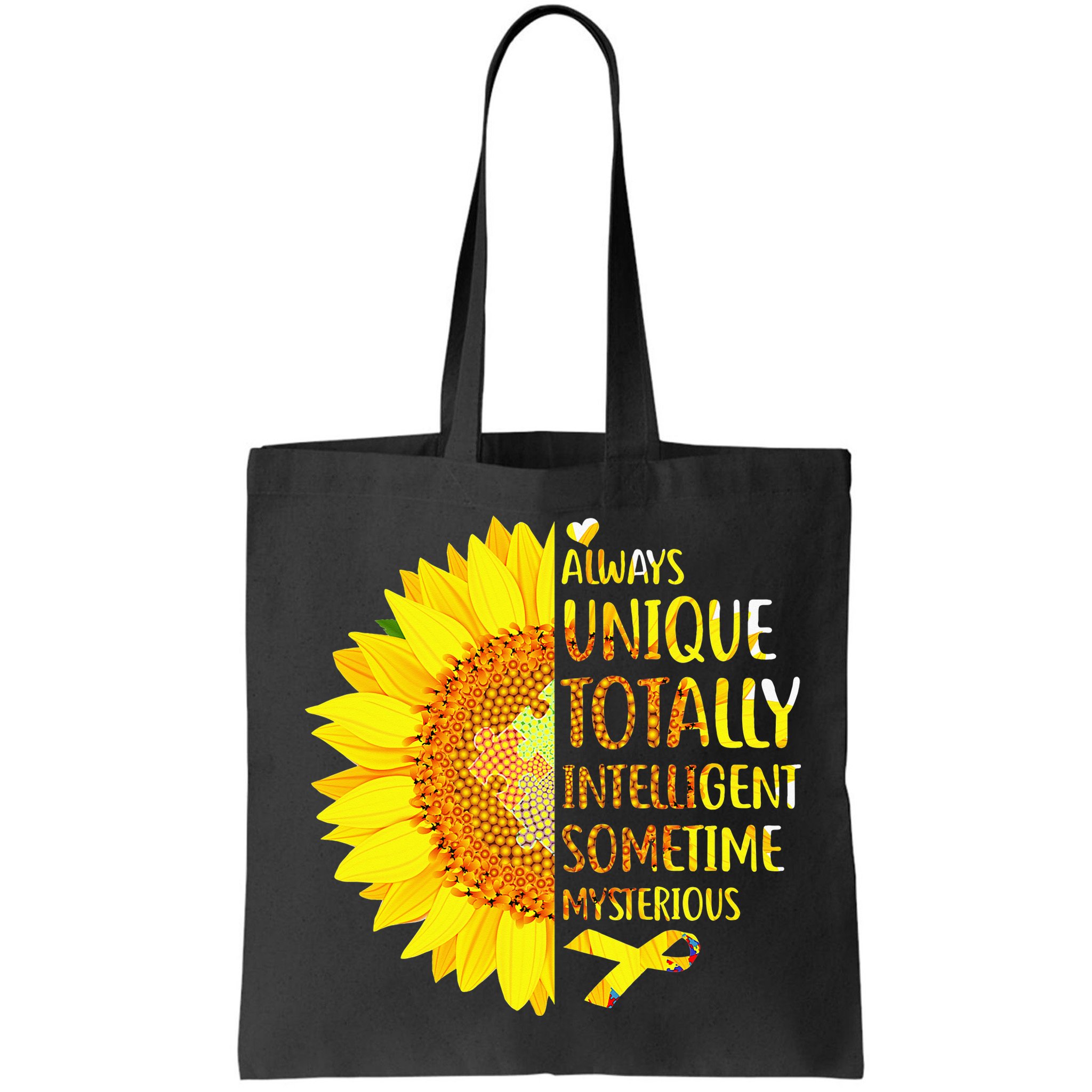 Autism Sunflower Unique Totally Intelligent Mysterious Bag