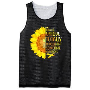 Autism Sunflower Unique Totally Intelligent Mysterious Mesh Reversible Basketball Jersey Tank