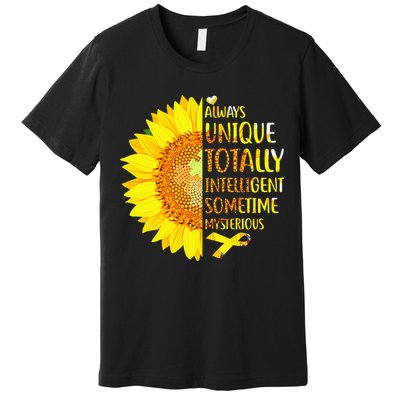 Autism Sunflower Unique Totally Intelligent Mysterious Premium T-Shirt