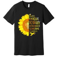 Autism Sunflower Unique Totally Intelligent Mysterious Premium T-Shirt