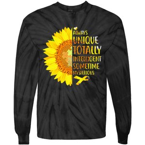 Autism Sunflower Unique Totally Intelligent Mysterious Tie-Dye Long Sleeve Shirt