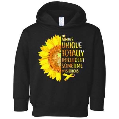 Autism Sunflower Unique Totally Intelligent Mysterious Toddler Hoodie