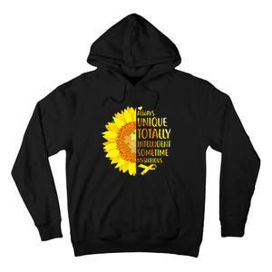 Autism Sunflower Unique Totally Intelligent Mysterious Tall Hoodie