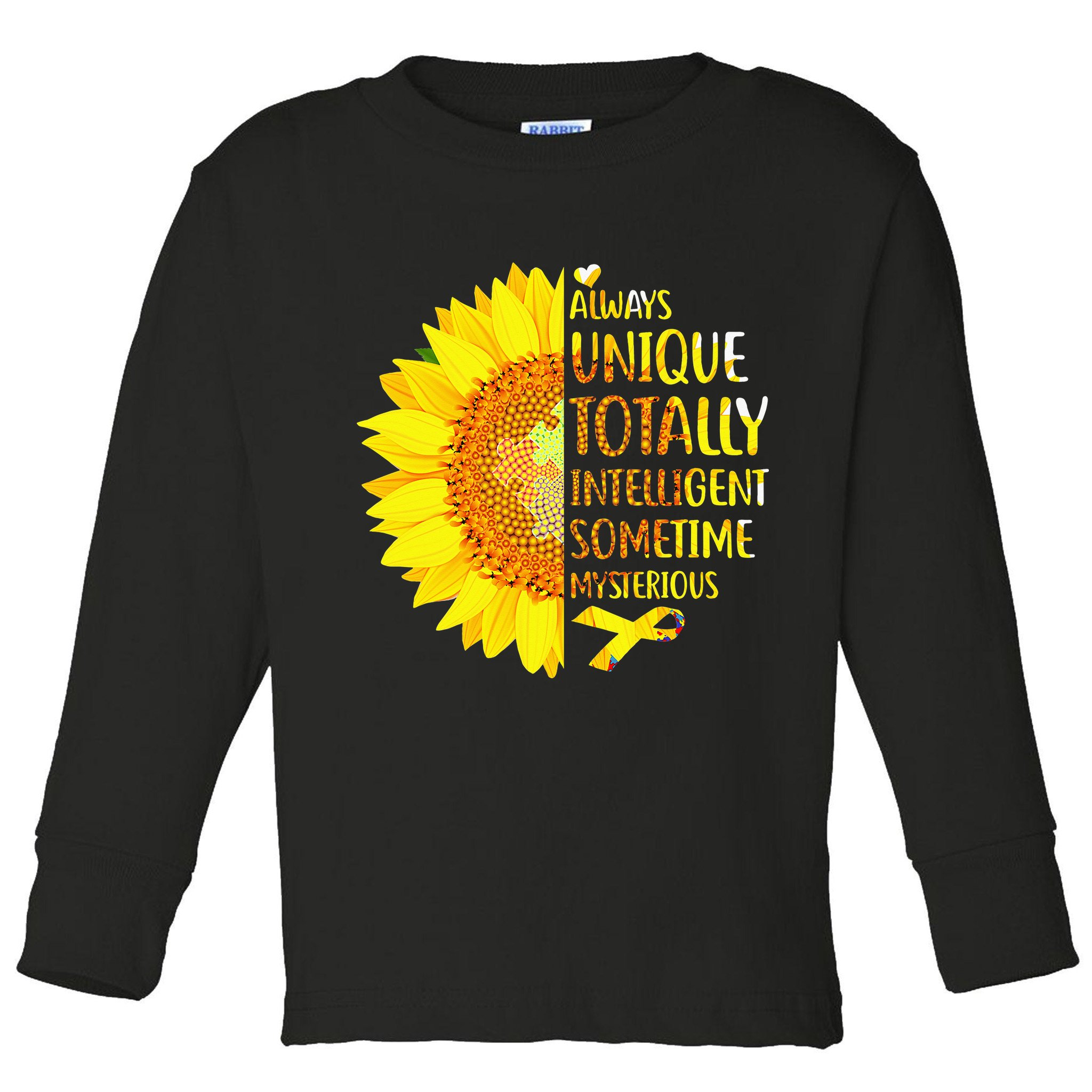 Autism Sunflower Unique Totally Intelligent Mysterious Toddler Long Sleeve Shirt