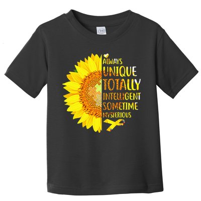 Autism Sunflower Unique Totally Intelligent Mysterious Toddler T-Shirt