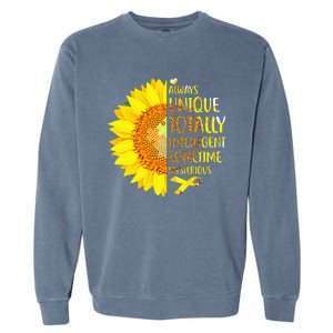 Autism Sunflower Unique Totally Intelligent Mysterious Garment-Dyed Sweatshirt