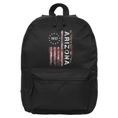 Arizona State Us Flag Vintage 16 in Basic Backpack