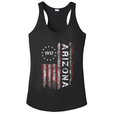 Arizona State Us Flag Vintage Ladies PosiCharge Competitor Racerback Tank