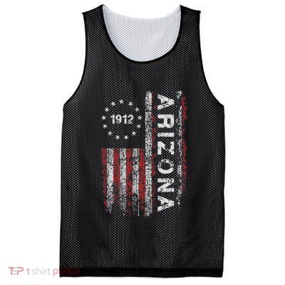 Arizona State Us Flag Vintage Mesh Reversible Basketball Jersey Tank