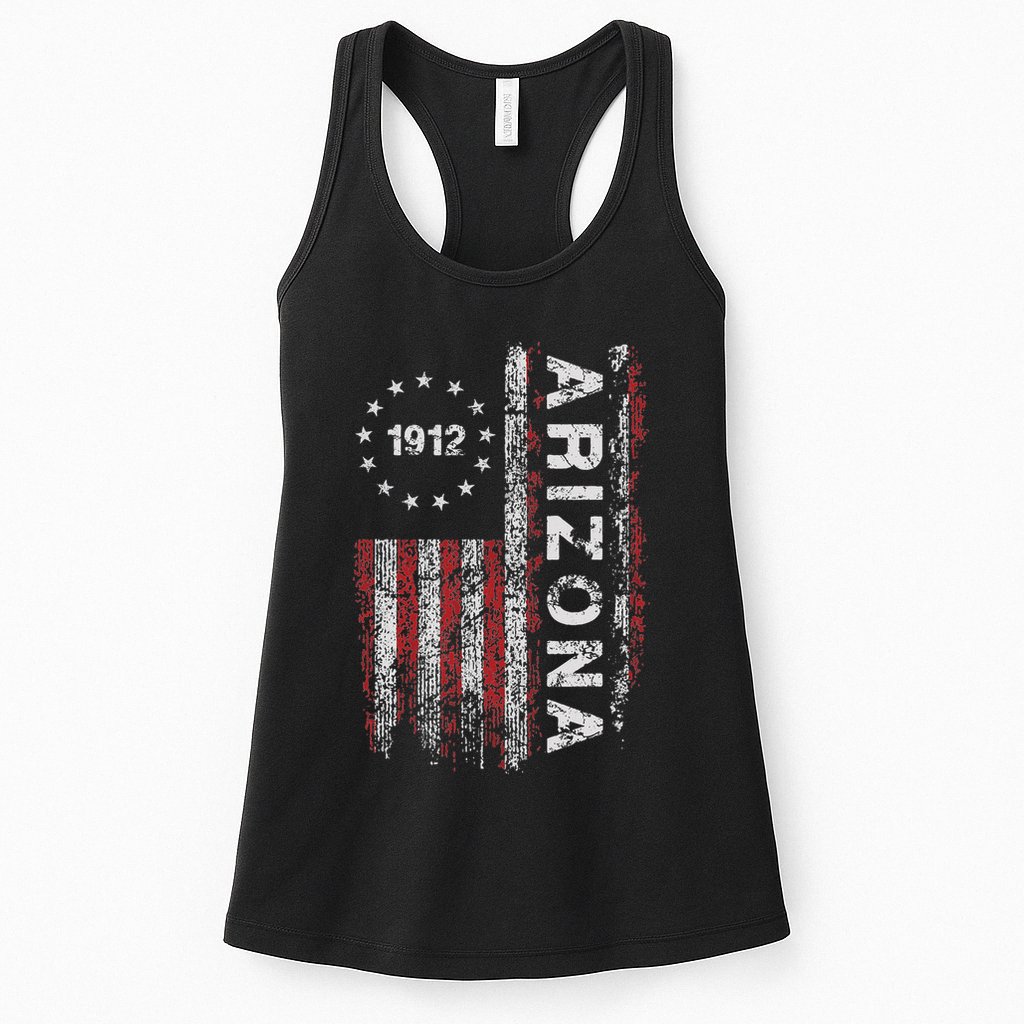 Arizona State Us Flag Vintage Womens Tank Top