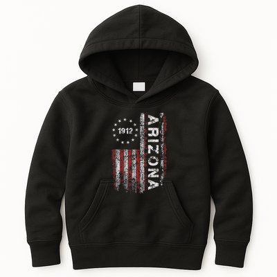 Arizona State Us Flag Vintage Kids Hoodie