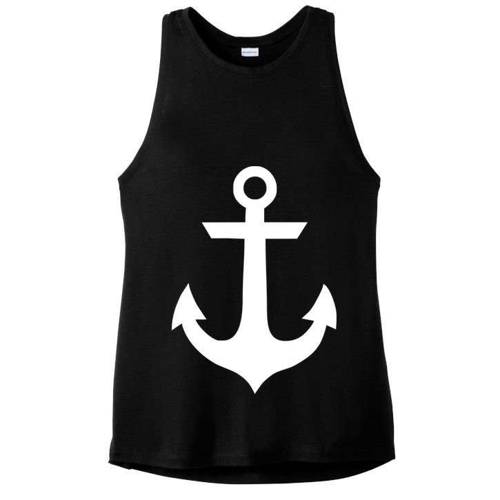Anchorblack Sailor Vintage Style Navy Nautical Ladies PosiCharge Tri-Blend Wicking Tank