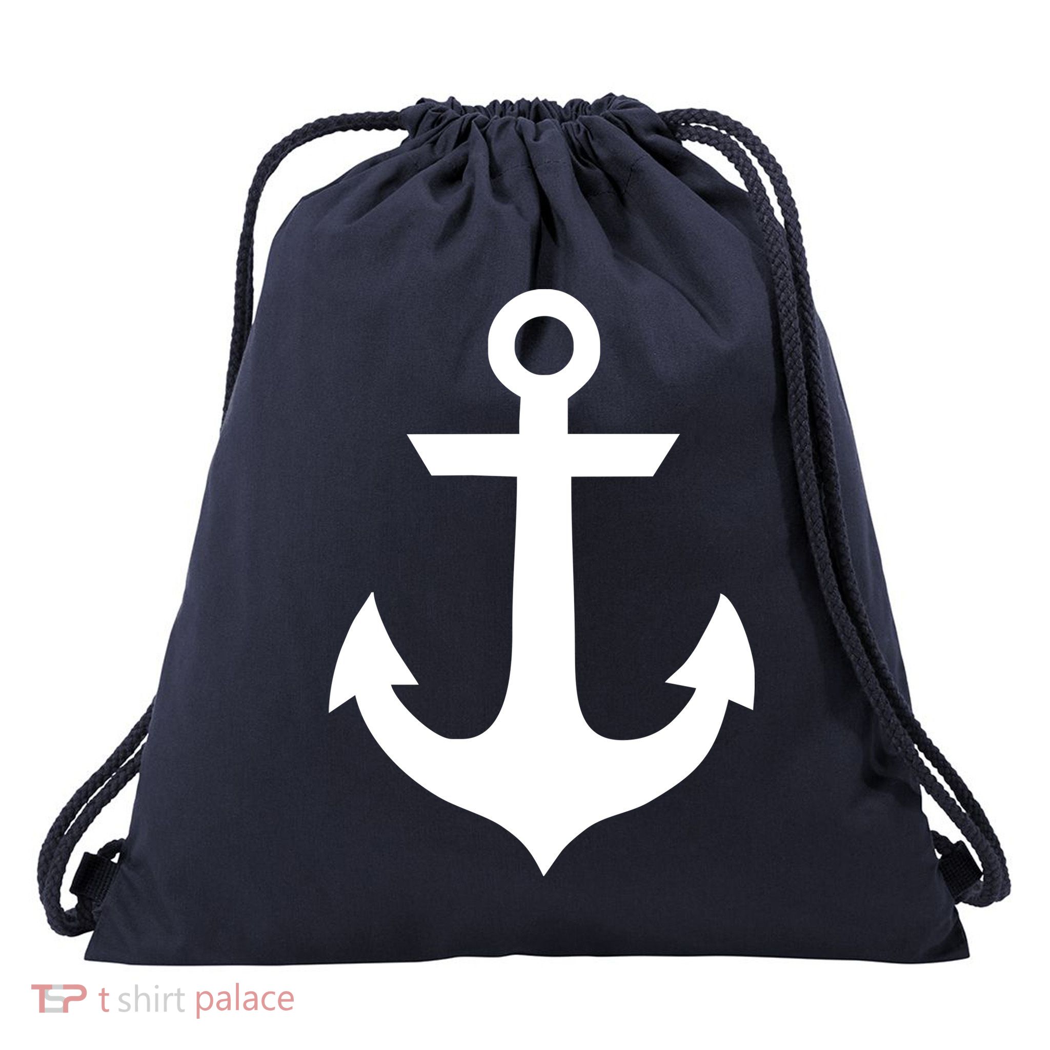 Anchorblack Sailor Vintage Style Navy Nautical Drawstring Bag