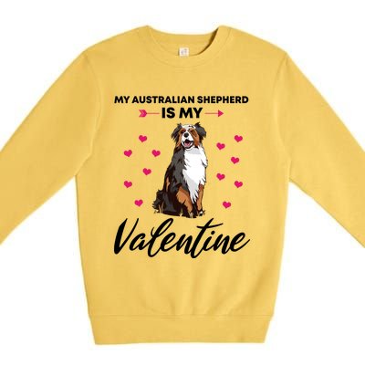 Australian Shepherd Valentine Dog Lovers Gift Premium Crewneck Sweatshirt