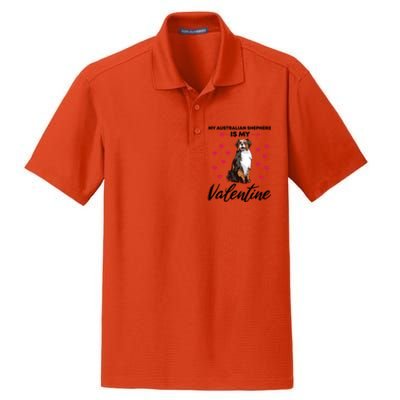 Australian Shepherd Valentine Dog Lovers Gift Dry Zone Grid Polo