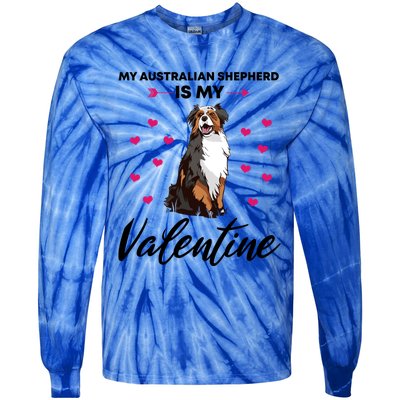 Australian Shepherd Valentine Dog Lovers Gift Tie-Dye Long Sleeve Shirt