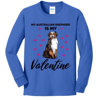 Australian Shepherd Valentine Dog Lovers Gift Kids Long Sleeve Shirt