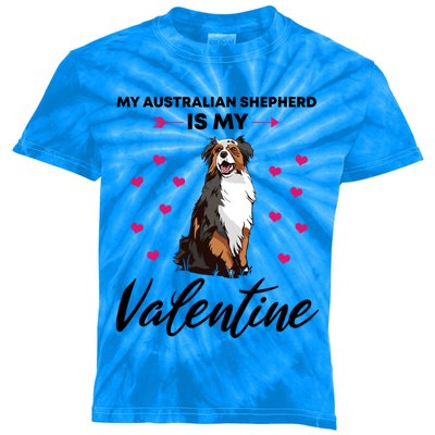 Australian Shepherd Valentine Dog Lovers Gift Kids Tie-Dye T-Shirt