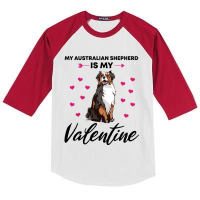 Australian Shepherd Valentine Dog Lovers Gift Kids Colorblock Raglan Jersey