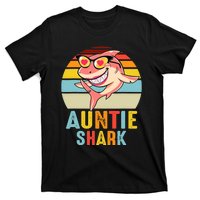 Auntie Shark Vintage Retro Pajamas Shark Lover Father's Day T-Shirt