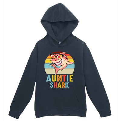 Auntie Shark Vintage Retro Pajamas Shark Lover Father's Day Urban Pullover Hoodie