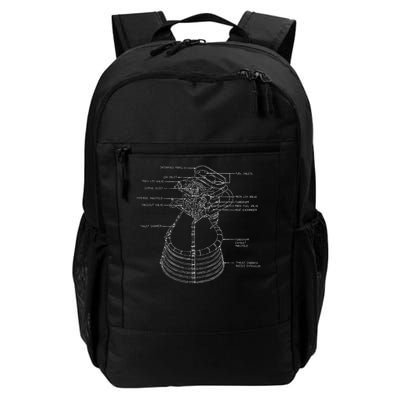 Apollo Saturn V F 1 Space Rocket Engine Blueprint Daily Commute Backpack