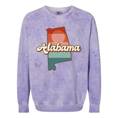 Alabama Silhouette Vintage Retro State Of Alabama Usa Colorblast Crewneck Sweatshirt