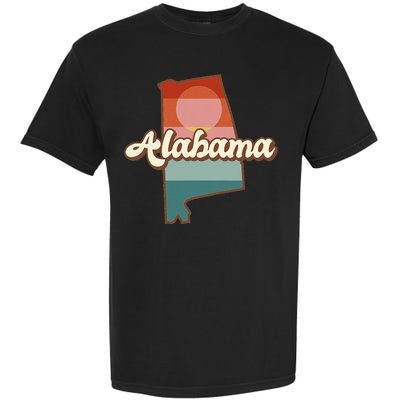 Alabama Silhouette Vintage Retro State Of Alabama Usa Garment-Dyed Heavyweight T-Shirt