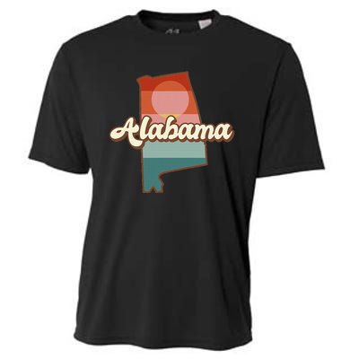 Alabama Silhouette Vintage Retro State Of Alabama Usa Cooling Performance Crew T-Shirt