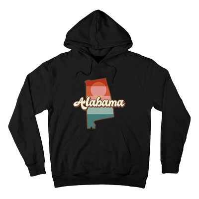 Alabama Silhouette Vintage Retro State Of Alabama Usa Hoodie