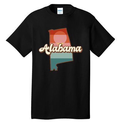 Alabama Silhouette Vintage Retro State Of Alabama Usa Tall T-Shirt