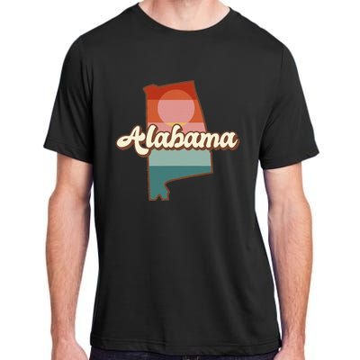 Alabama Silhouette Vintage Retro State Of Alabama Usa Adult ChromaSoft Performance T-Shirt